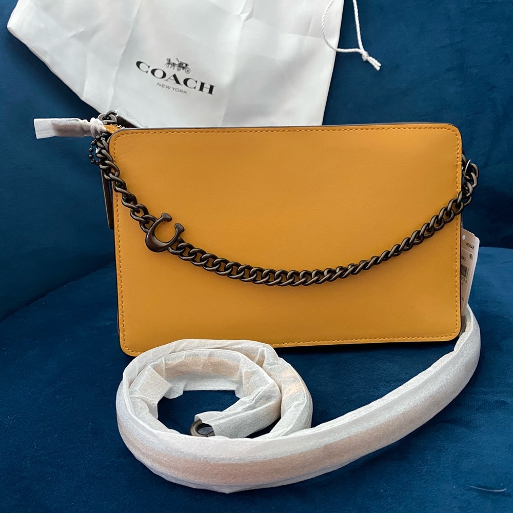 COACH Refined Calf Leather Chain Crossbody